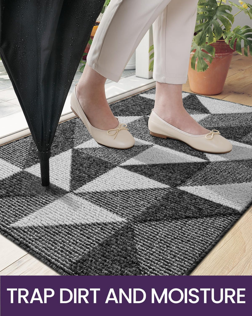 Front Door Mats , 24x36 Non Slip Washable Entry Doormat | Low-Profile Absorbent Resist Dirt Inside Floor Entrance