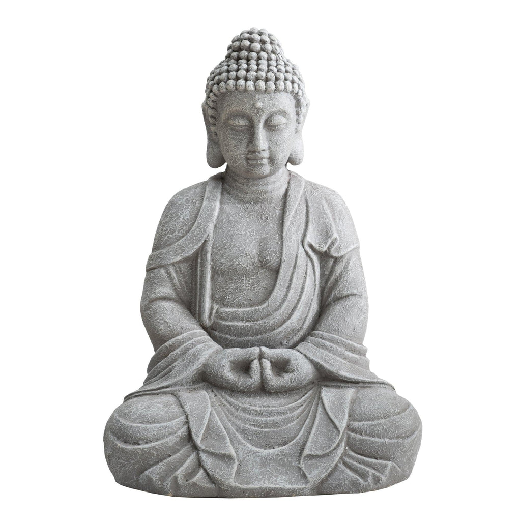 Buddha Statue 20 in. Large Sized Buddha Garden Statue Gray Decorative Outdoor Buddha Statue