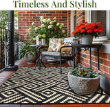 Outdoor Rug 9x12 Patio Waterproof, Large Outdoor Plastic Straw Rug, Reversible Out Door Carpet Campi