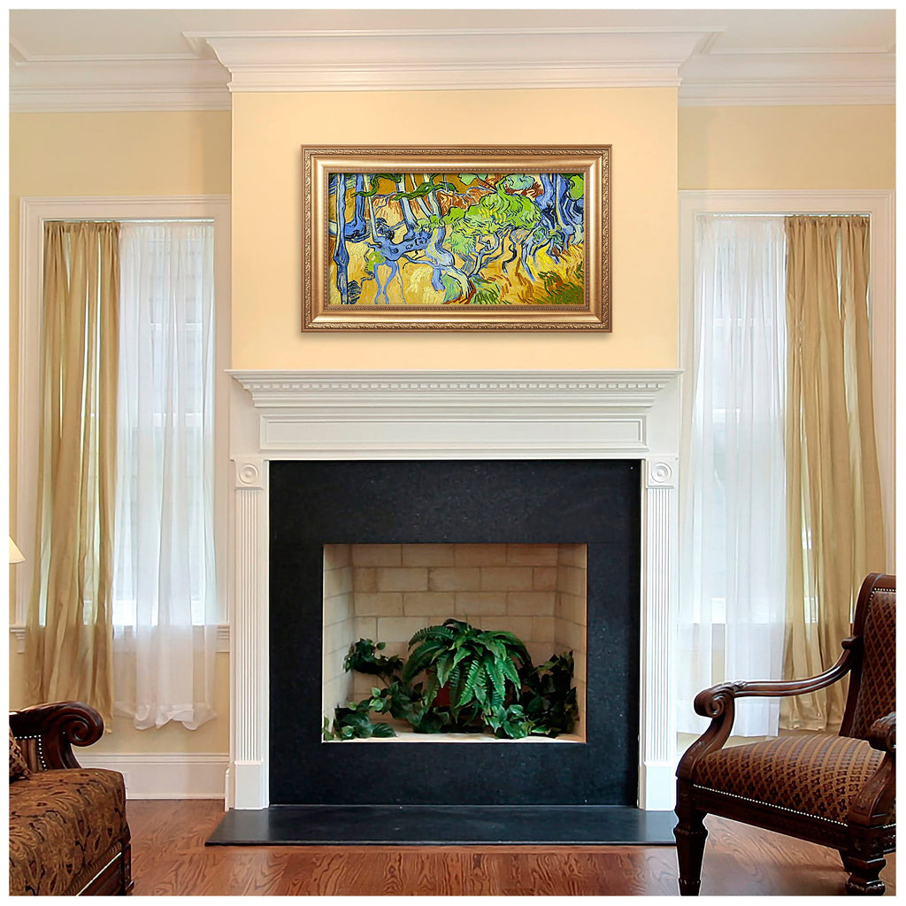 Tree Roots by Vincent van Gogh, Wide Gold Embossed Framed Art