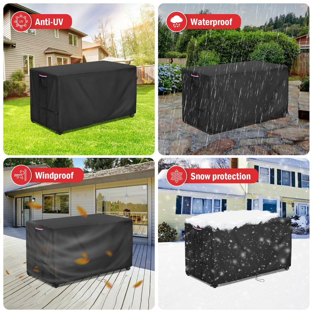 Fire Pit Cover Rectangular Waterproof 600D, 40 x 25 x 20 Inch Black