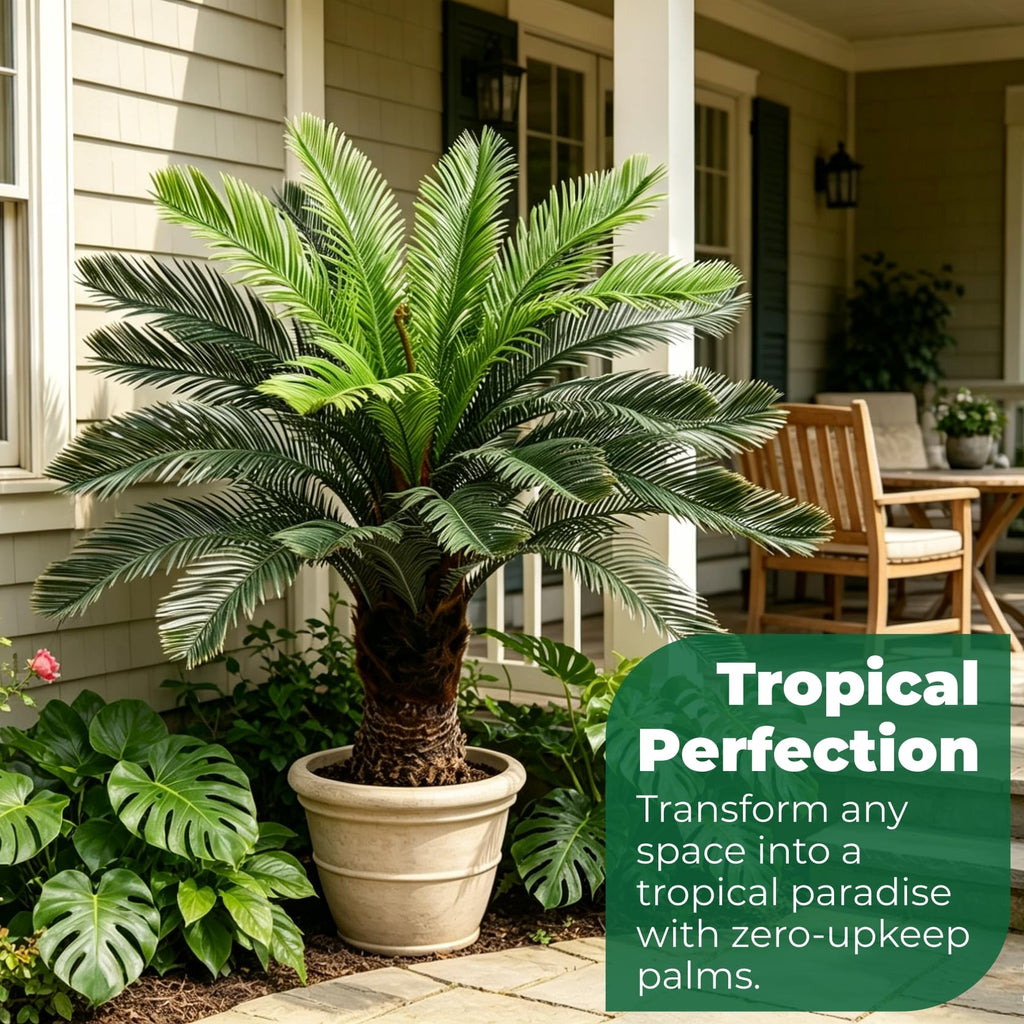 4FT Potted Artificial Sago Palm Tree, Fully Assembled