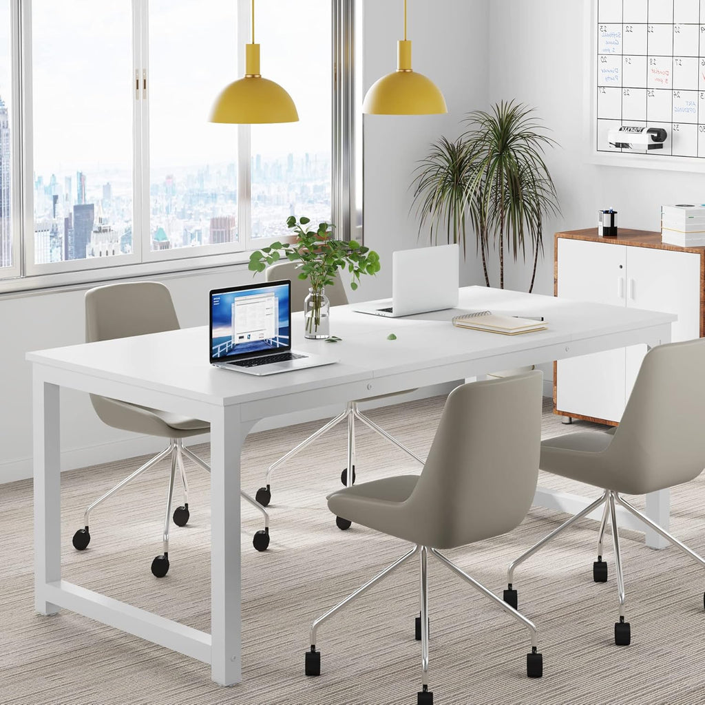 Modern Computer Desk, 63 x 31.5 inch Large Executive Office Desk Computer Table Study Writing Desk Workstation