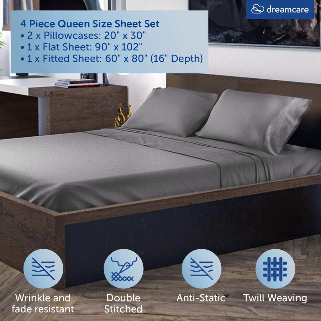 100% Rayon Bamboo Sheets Queen Size - 4pc Cooling Sheets Queen