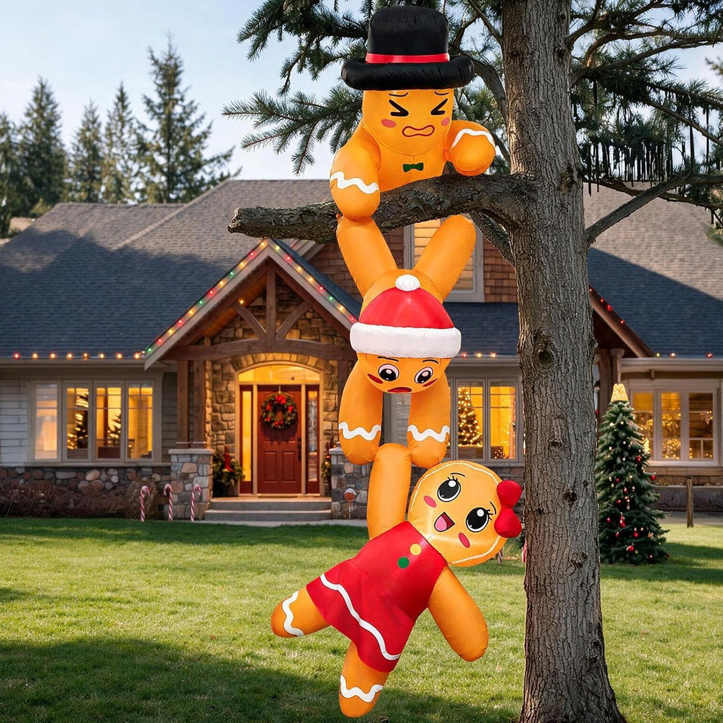 12 FT Christmas Inflatables Gingerbread Christmas Decorations Outdoor