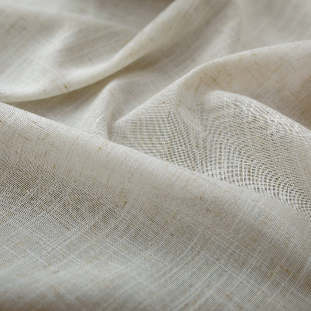 100 Inch Curtains 2 Panels, Boho Light Filtering Semi Sheer Linen Drapes, Oatmeal, 52" W X 100" L