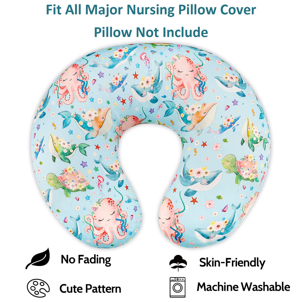 Nursing Pillow Cover Stretchy Removable Cover for Breastfeeding Pillows, Ultra Soft Comfortable Slipcover for Baby