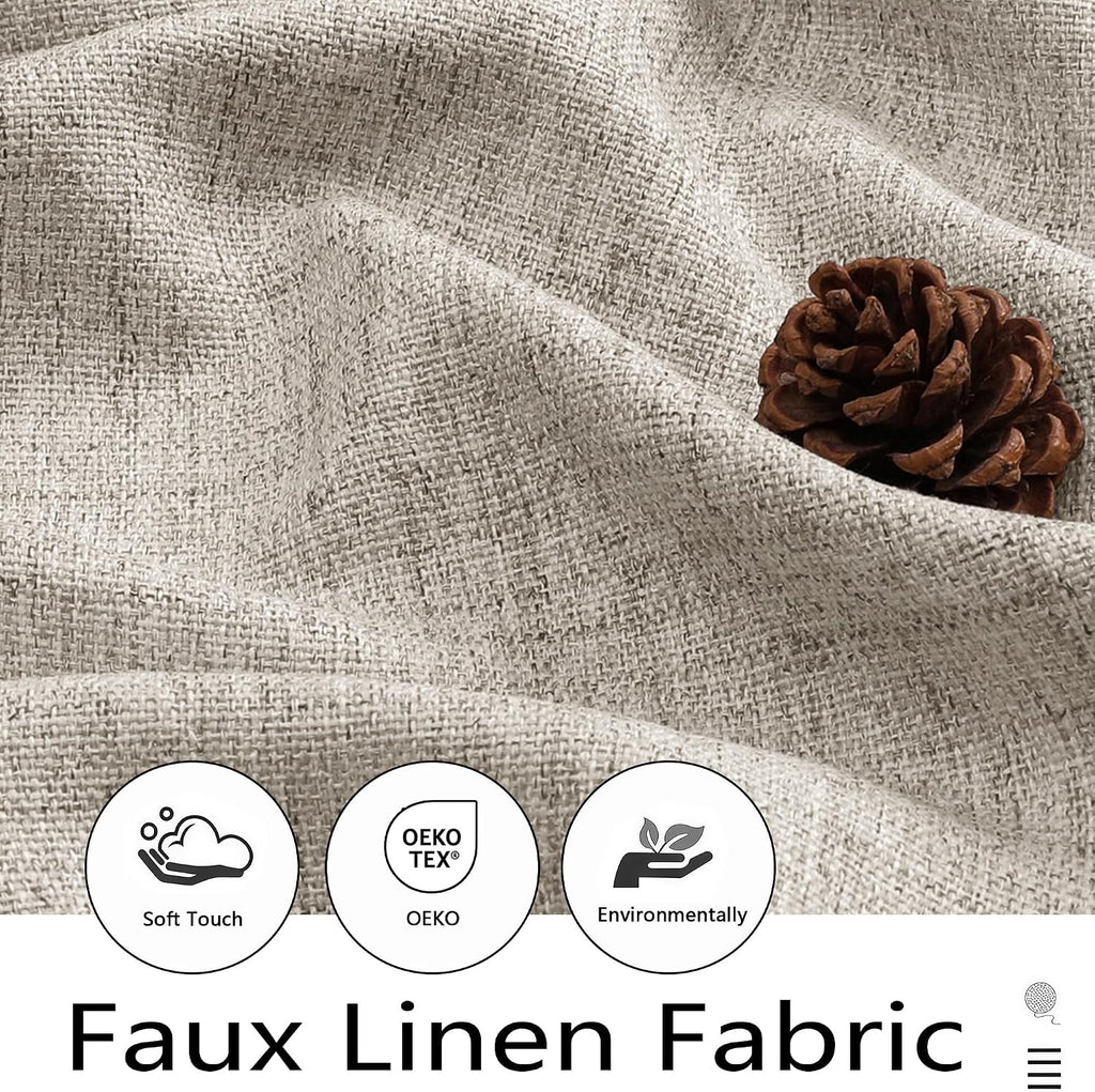 Linen Valances for Windows, Light Filtering Faux Linen Textured Small Short Window Curtain for Bathroom Basement