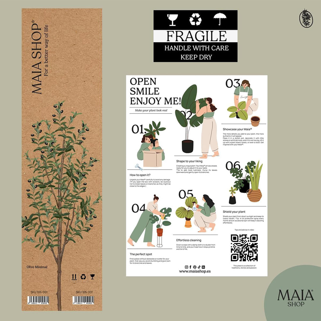 Artificial Olive Tree 5ft 11in - Indoor Faux Plant with Pot