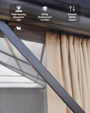GarveeLife Hardtop Gazebo 12 ft x16 ft for All Weather, Double Polycarbonate Sheets Roof, Aluminum Alloy Frame, Net
