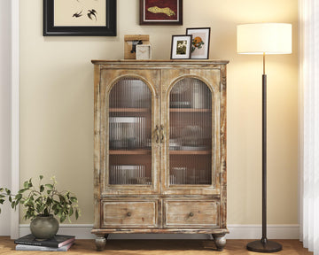 48" Tall Solid Wood Sideboard Buffet Storage Cabinet with Drawers
