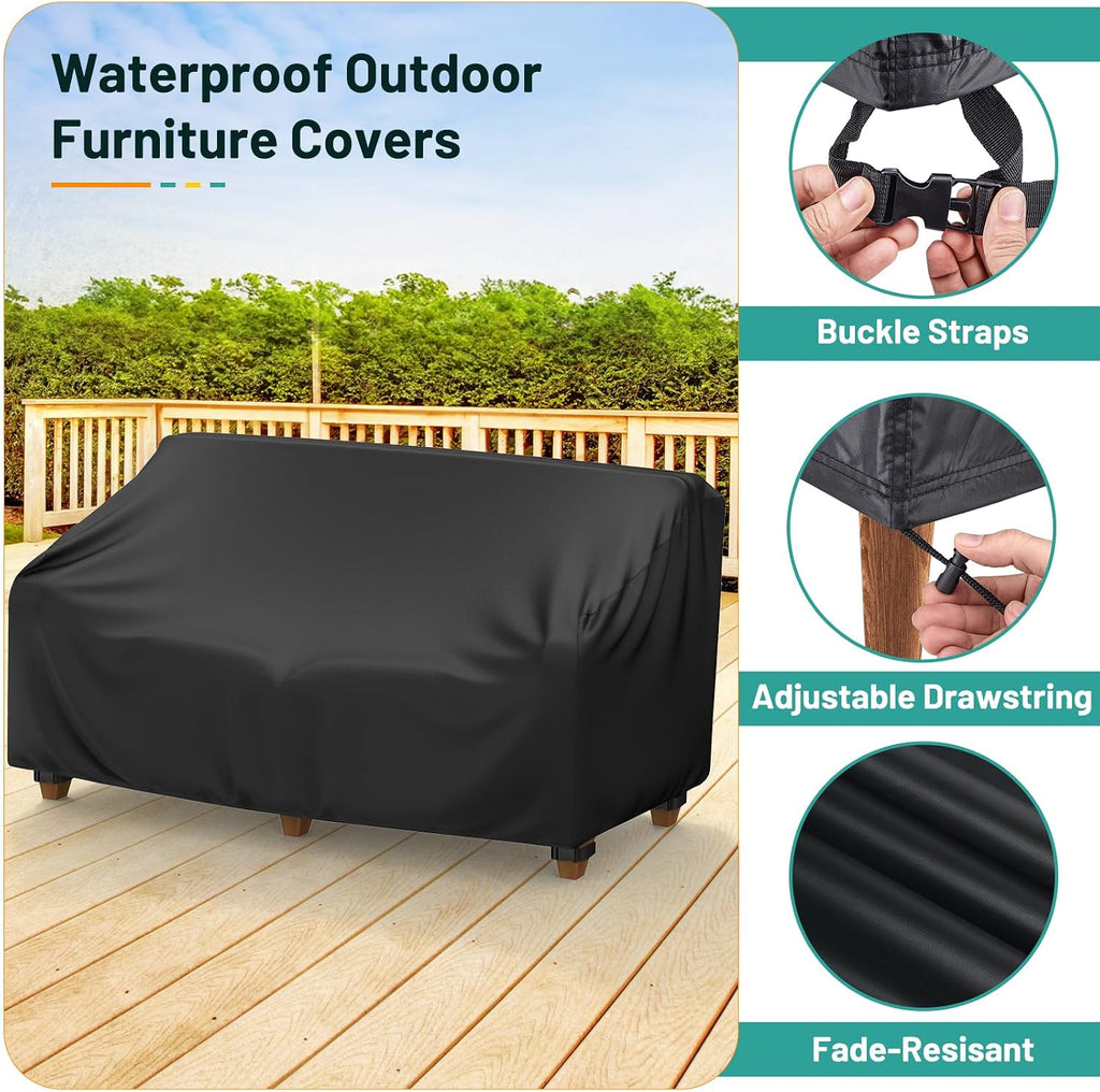 Patio Furniture Covers, 4 Piece Outdoor Furniture Cover Waterproof includ Ourdoor Sofa Cover, 2 Chair Covers, Coffee