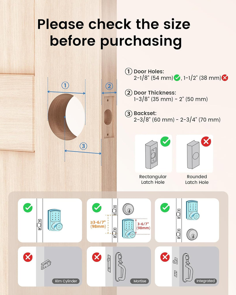 Keyless Entry Door Lock Keypad Smart Door Knob Electronic Digital Code Lock