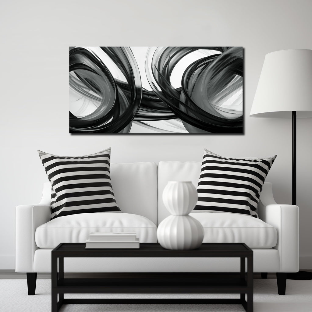 Abstract Canvas Wall Art Bedroom Black and White Wall Decor