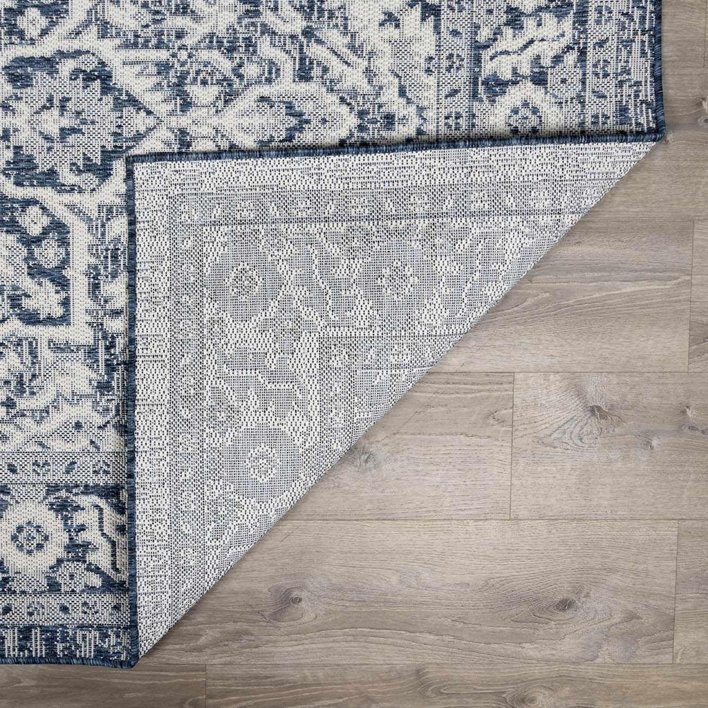 Etoile Living Room, Bedroom Patio Outdoor Area Rug - Medallion Border Floral Geometric Distressed - Traditional