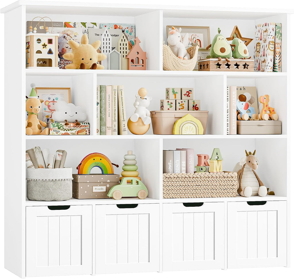Toy Storage Organizer with Movable Drawer Toy Organizer for Kids | Kids Bookshelf and Toy Chest Storage with Hidden