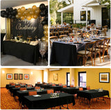 8 Packs Black Tablecloths 60x126 Inch Rectangular Table Cloths for 8 Foot Rectangle Tables, Wrinkle 