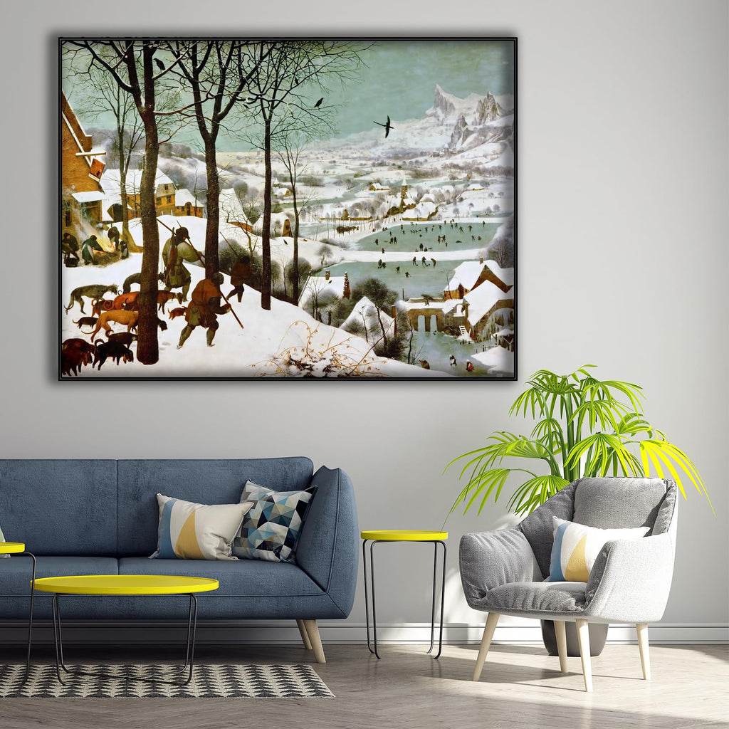 Pieter Bruegel The Elder Poster - Hunters in the Snow Print - Landscape Canvas Wall Art - Famous Painting