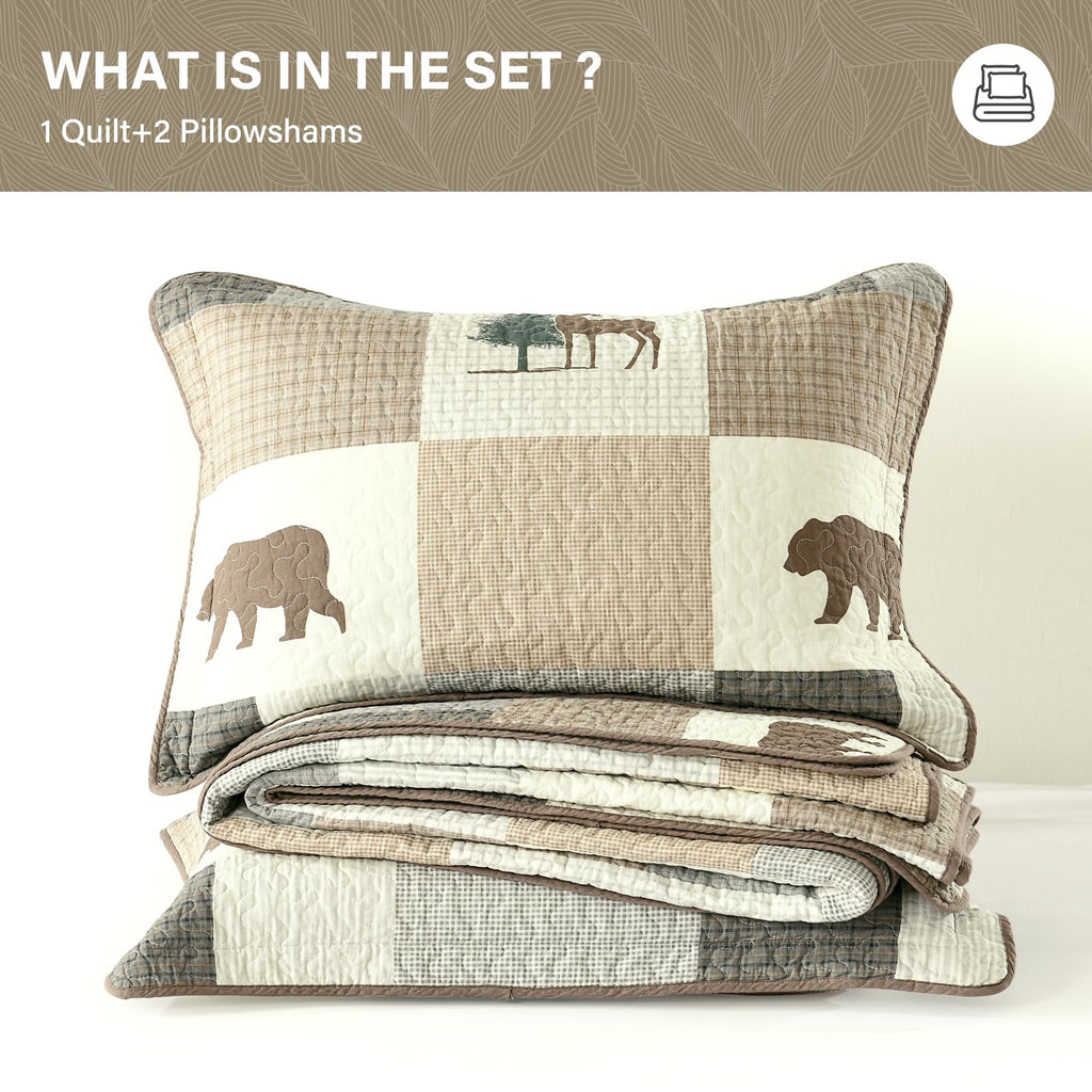 Quilt Set, 100% Cotton Lightweight Comforter