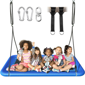 Tree Swing for Kids and Adults, 60" Waterproof Rectangle Platform Swing, 700lbs Heavy Duty with Adjustable Straps