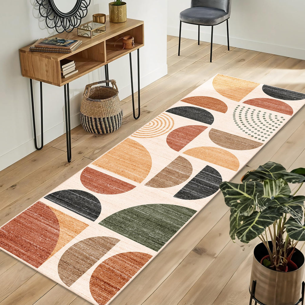 Boho Runner Rug Washable, 2x6 Area Rugs Non Slip Modern Abstract