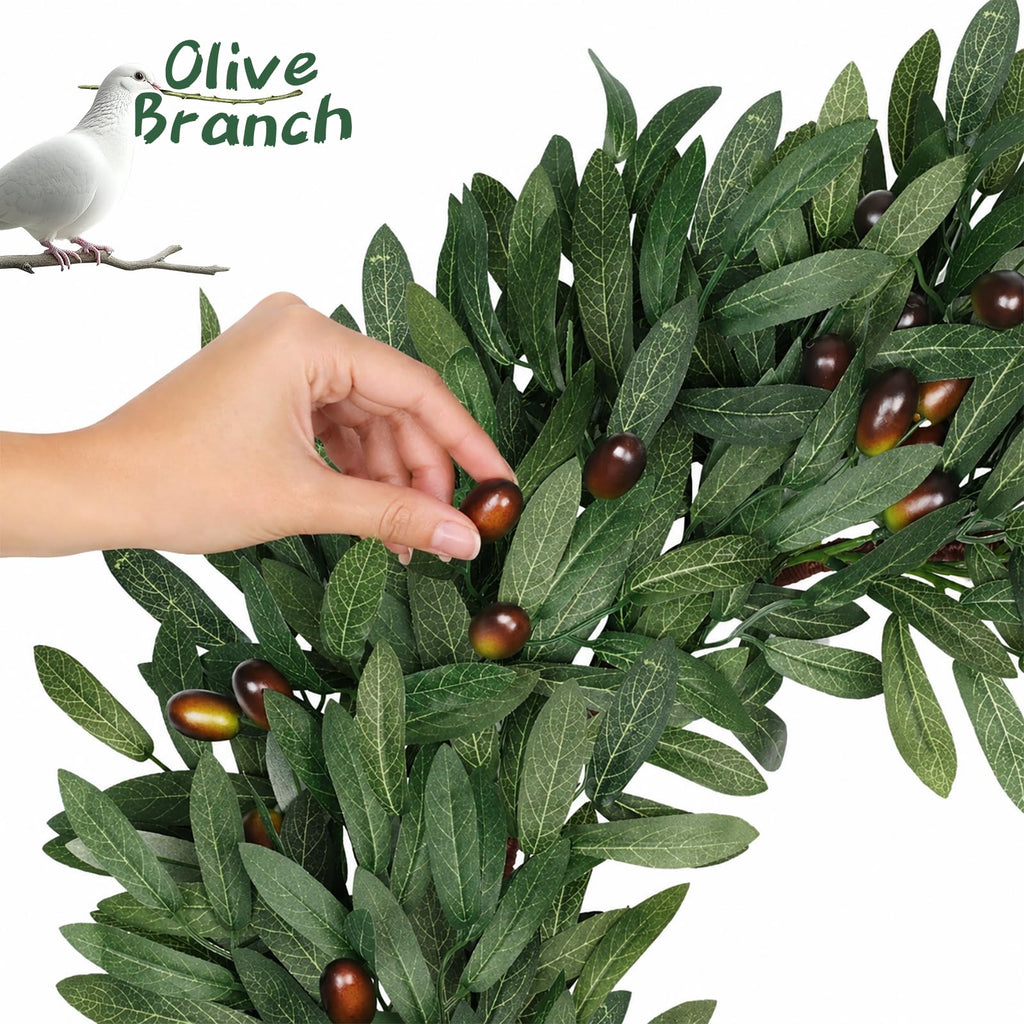 22 Inch Eucalyptus Olive Wreaths for Front Door with Olives