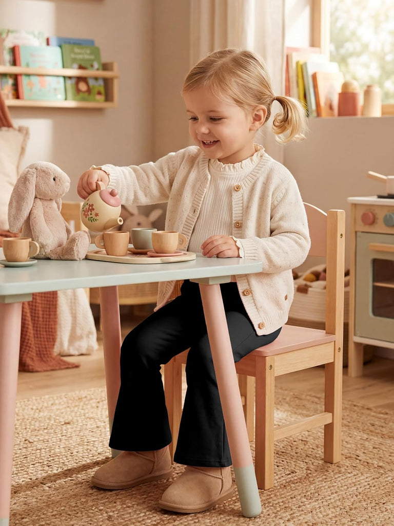 3 Pack Toddler Girls Flare Pants Cotton Soft Flare Leggings Pants