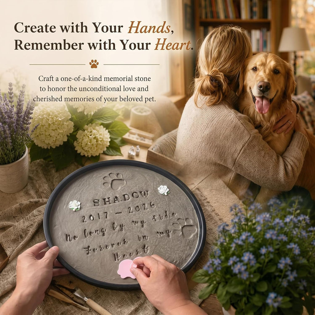 DIY Pet Memorial Stone Mold Dog Memorial Gift for Loss of Dog Sympathy Gift