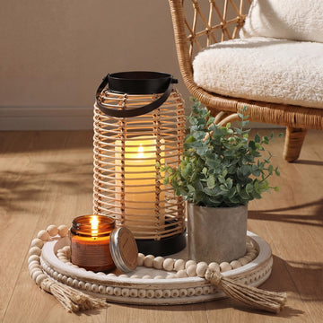 6 Pcs Farmhouse Lantern Decor Set Candle Lanterns Rustic Bobo