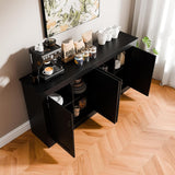 Buffet Cabinet with Storage - Kitchen Storage Cabinet Wood Console Table Coffee Bar Accent Cabinets for Living Room