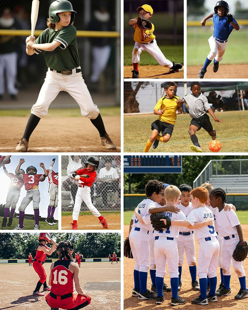 Toddler Baseball Socks And Belt Set, 2 Pairs of Socks & 1 Belt
