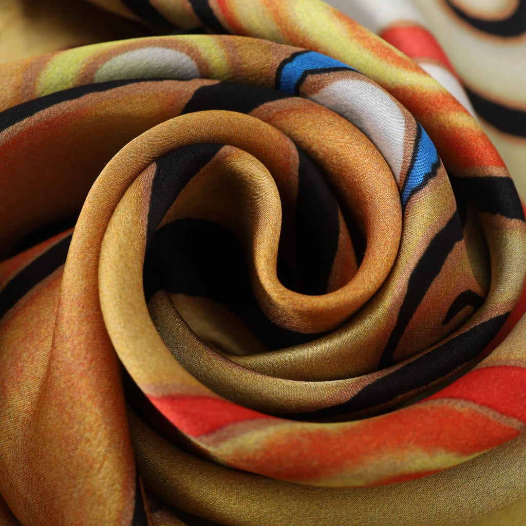 Long Charmeuse Silk Scarf Classic Art Print (Tree of Life by Gustav Klimt)