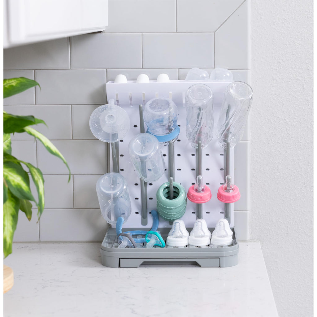 Baby Bottle Drying Rack - Large Vertical Bottle Dryer for 15 Bottles, Space-Saving Countertop Rack for Baby Bottles &