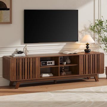 70" TV Stand for TV Up to 85", Mid-Century Modern Television Stand