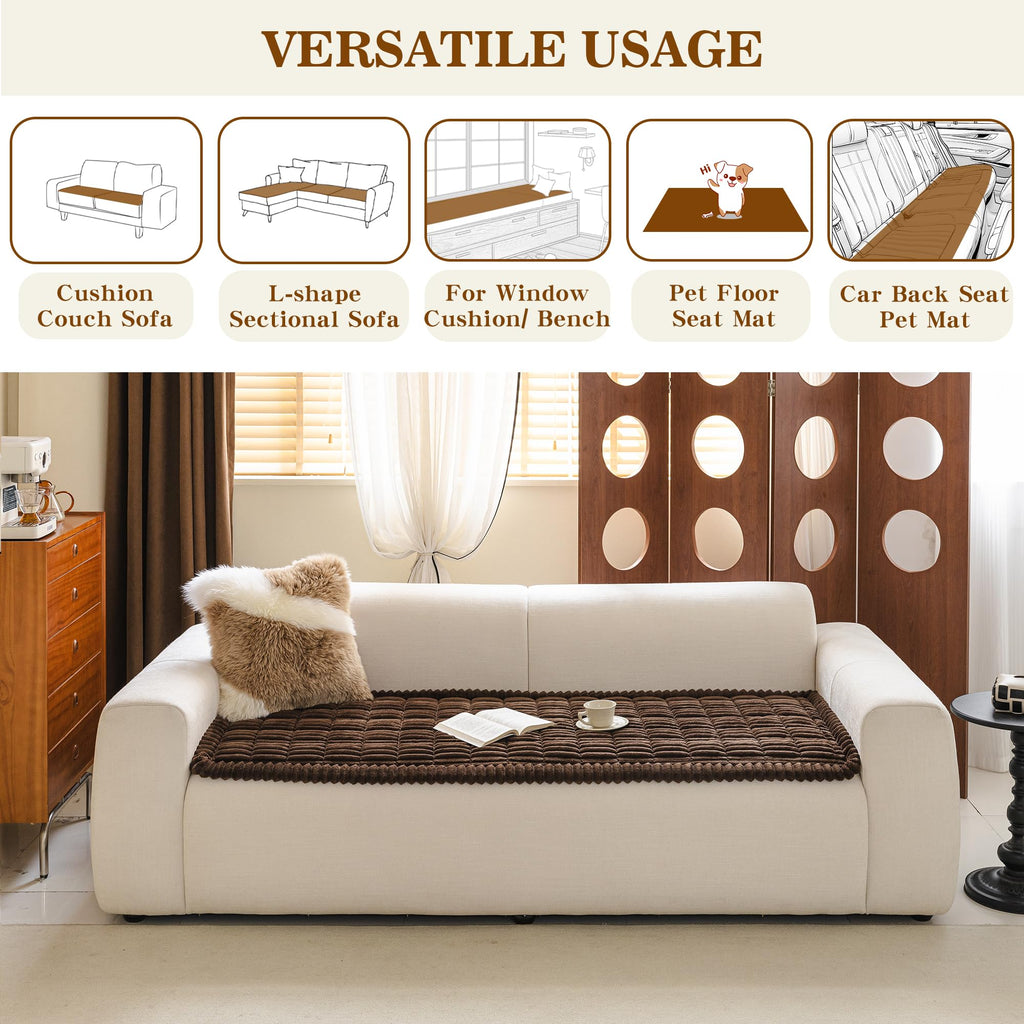 Couch Covers for Dogs, Sofa Cover for 3 Cushion Sofa, Chococlate