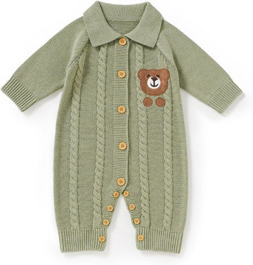 Knit Baby Sweater Romper, Newborn Boys and Girls Outfit