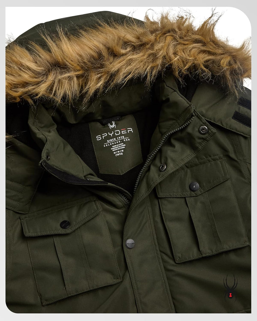 Boys Winter Coat - Water Resistant Insulated Hooded Heavyweight Ski