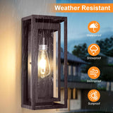 15" Large Oil Rubbed Bronze Outdoor Light Fixture, ORB Outdoor Sconces, Modern Waterproof Wall Lights with Clear Glass Shade for Front Door, Porch, Garage, 1 Pack A123-B0D9VRB8Z7