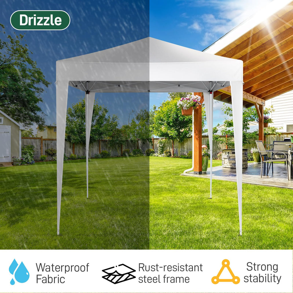 6.5x6.5ft Pop Up Canopy Tent with Carry Bag White