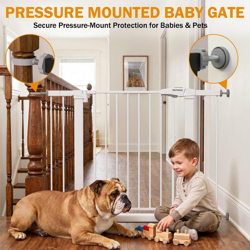 29.7-43" Baby Gate for Stairs & Doorways, Pressure Mounted Dog Gate