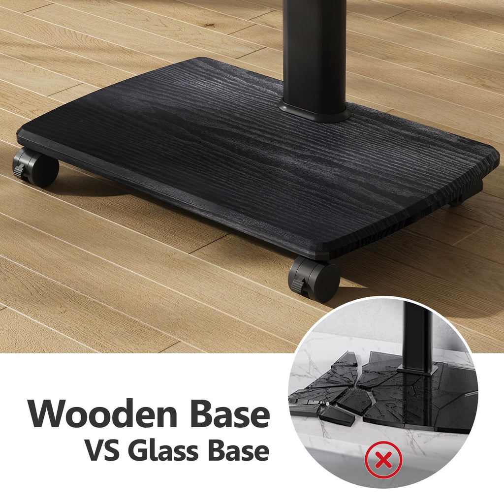Rolling TV Stand with Power Outlets, for 32-75 InchTVs, Black
