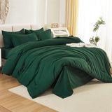 Litanika Queen Comforter Set Dark Emerald Green