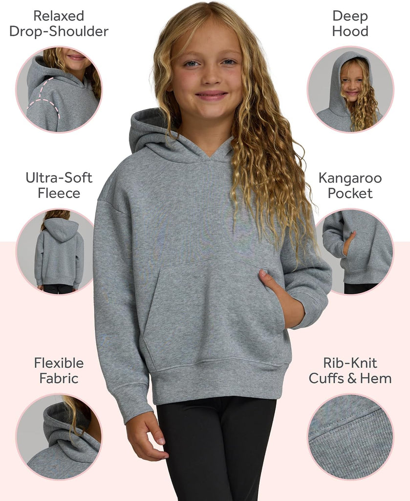 Girls Hoodies 3 Pack Girls Sweatshirt, Crewneck, Quarter Zip Fleece Teen Hoodie