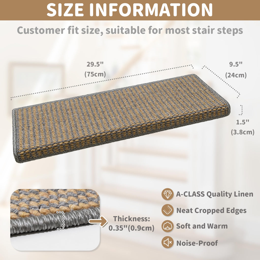 Bullnose Carpet, for Wooden Steps, 2pcs