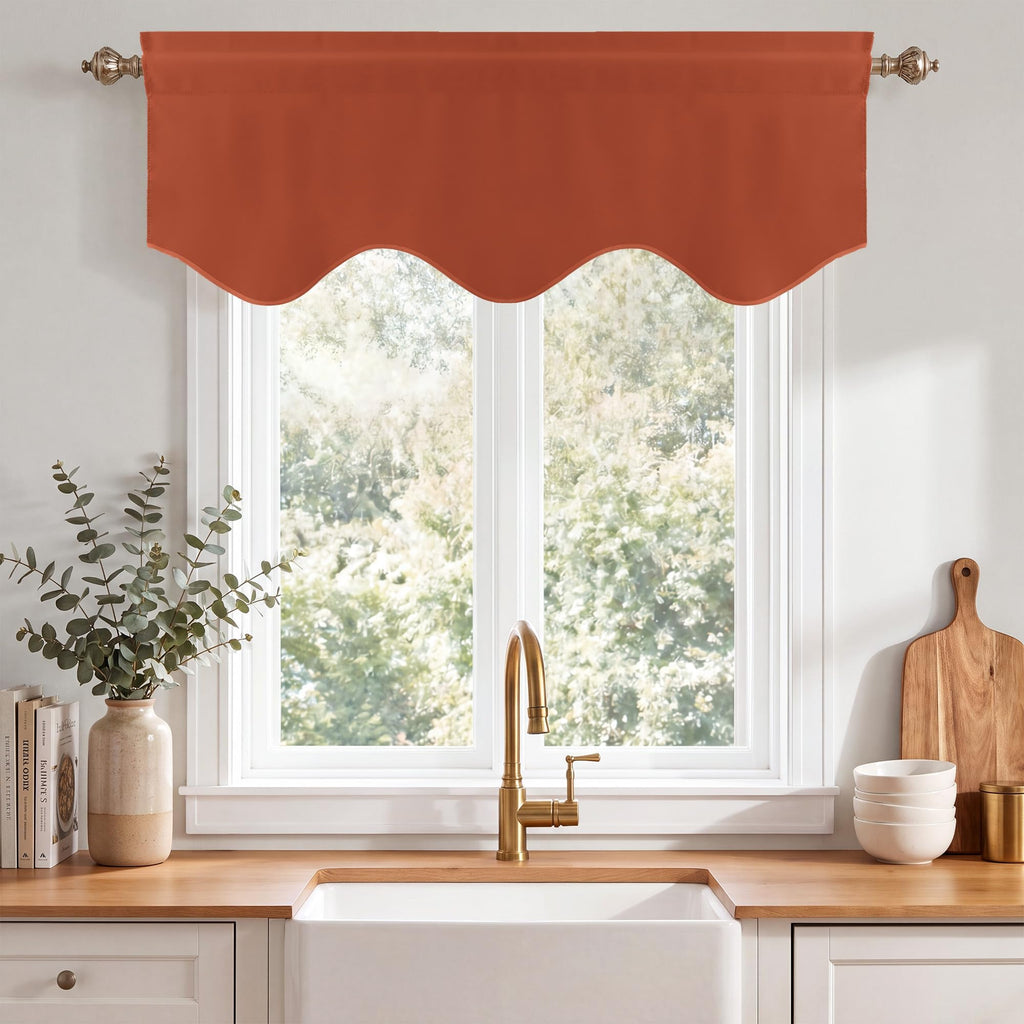 Burnt Orange Blackout Valances for Windows Thermal Insulated