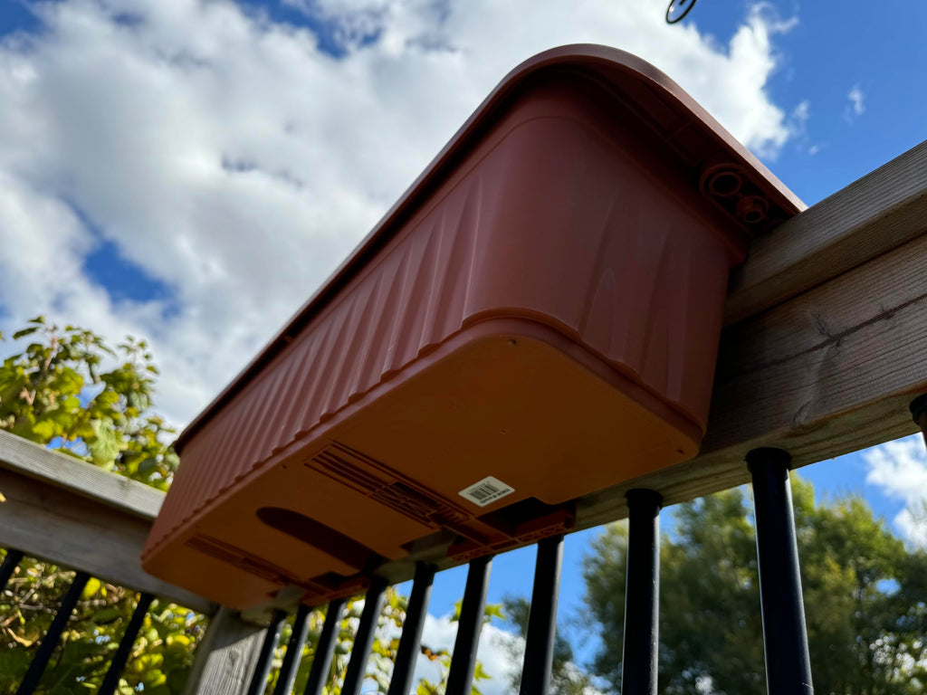 Exports International 32" Adjustable Railing Planter, Terra Cotta