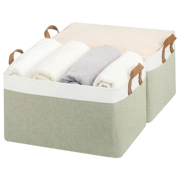 Bins, Green & White, Extra Large, 2-Pack