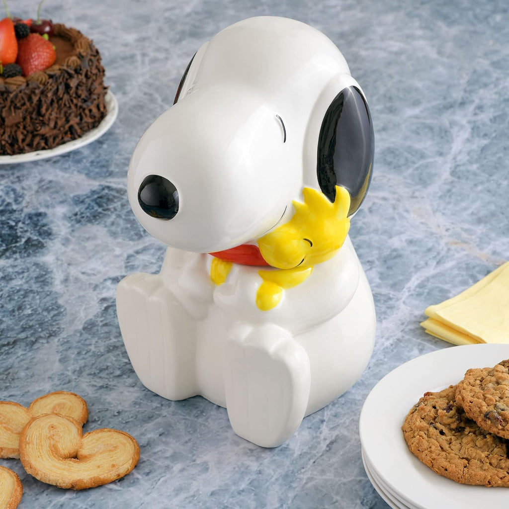 Classic Snoopy Cookie Jar, 10.7-Inch Ceramic Kitchen Storage Container, Cartoon Collectible Treat Jar for Cookies