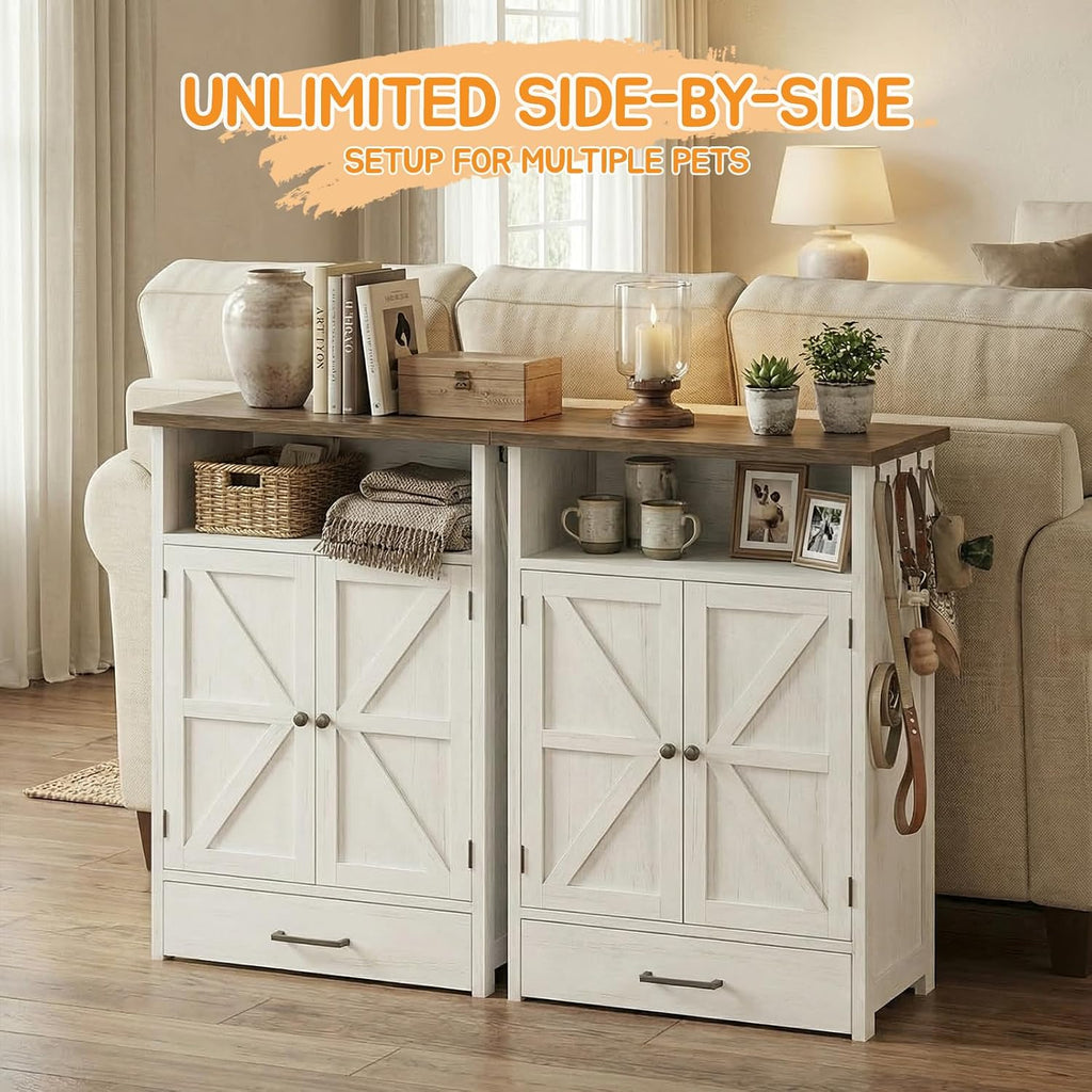 Dog Feeding Station with Storage, Dog Food Storage Cabinet