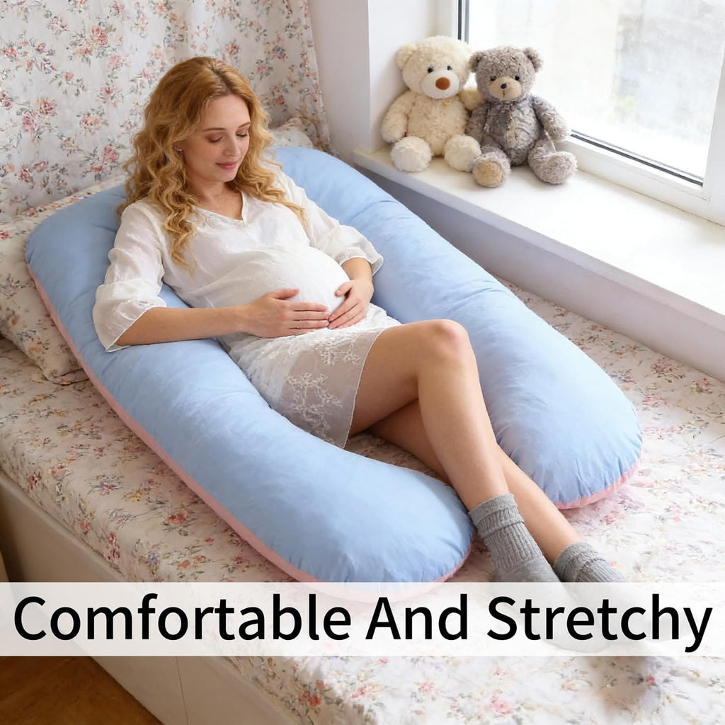Pregnancy Pillows for Sleeping, U Shaped Full Body Maternity Pillow with Removable Cover, Body Pillows for Adults, 47